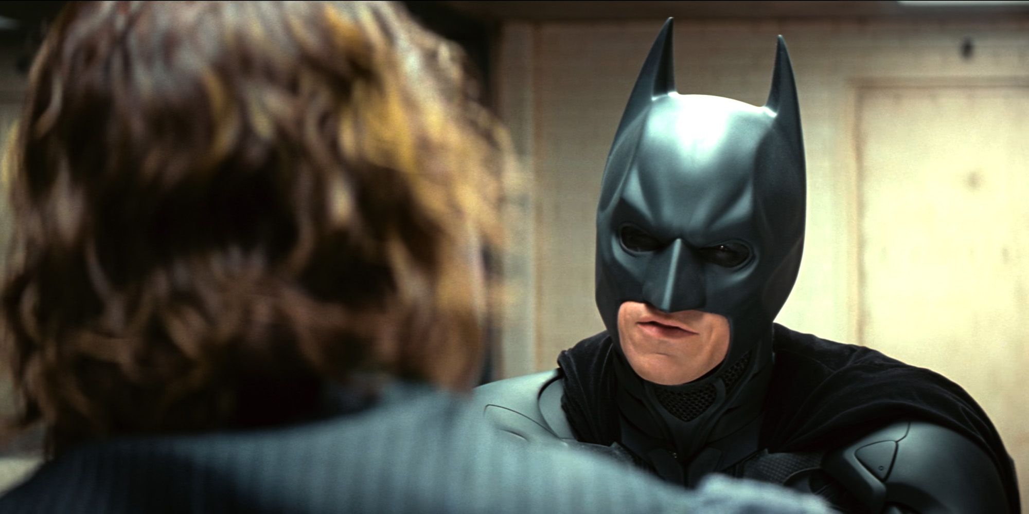 Batman interrogates the Joker in The Dark Knight.