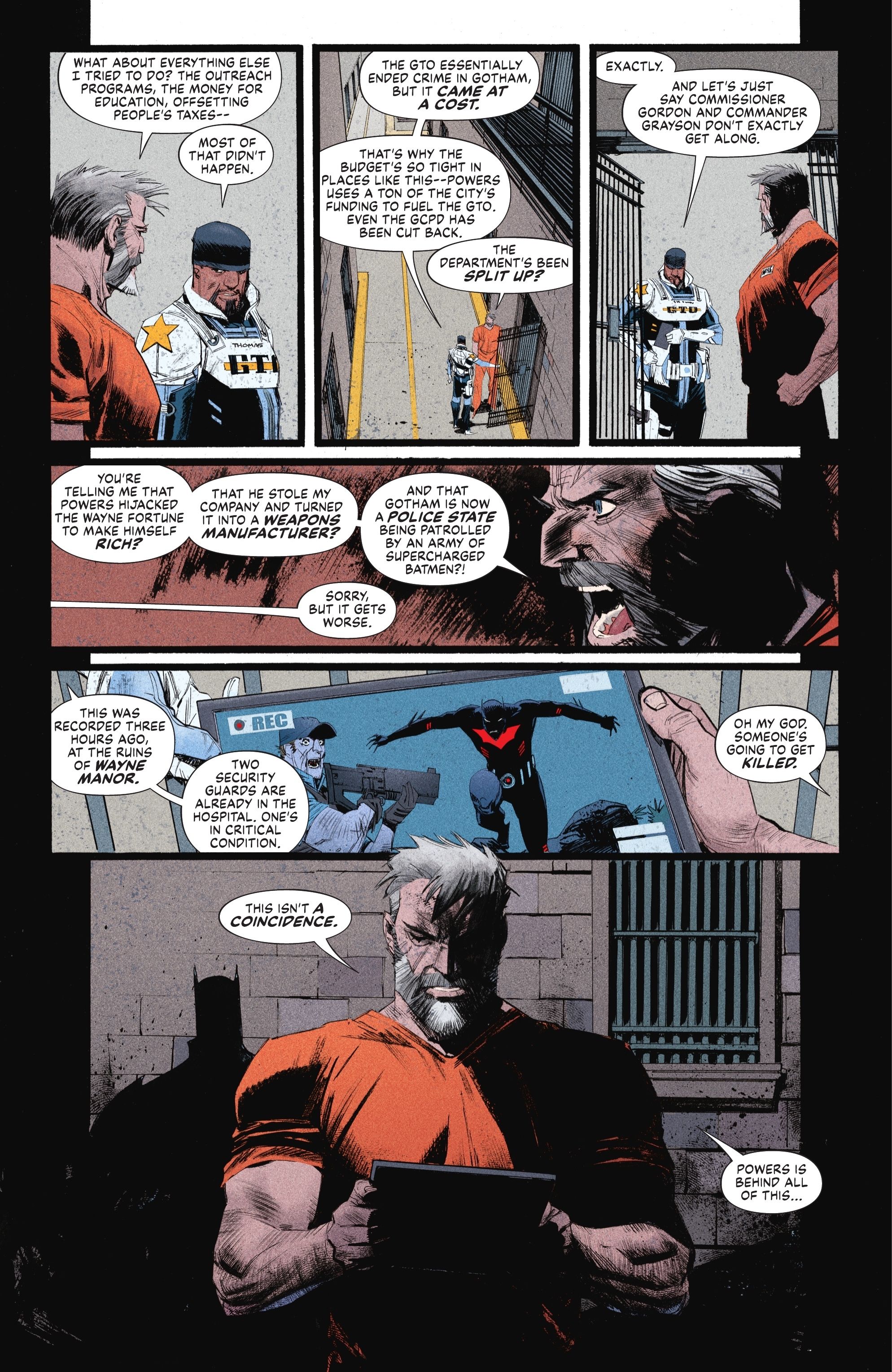 Bruce learns his fortune created a police state Gotham