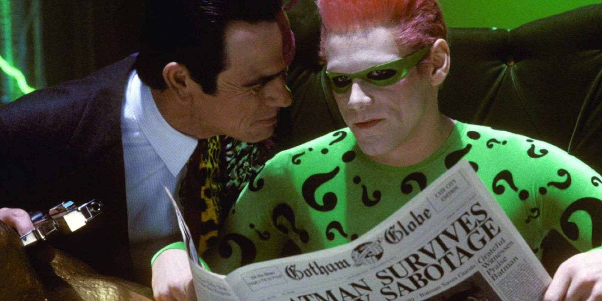 Riddler schemes with Two Face in Batman Forever