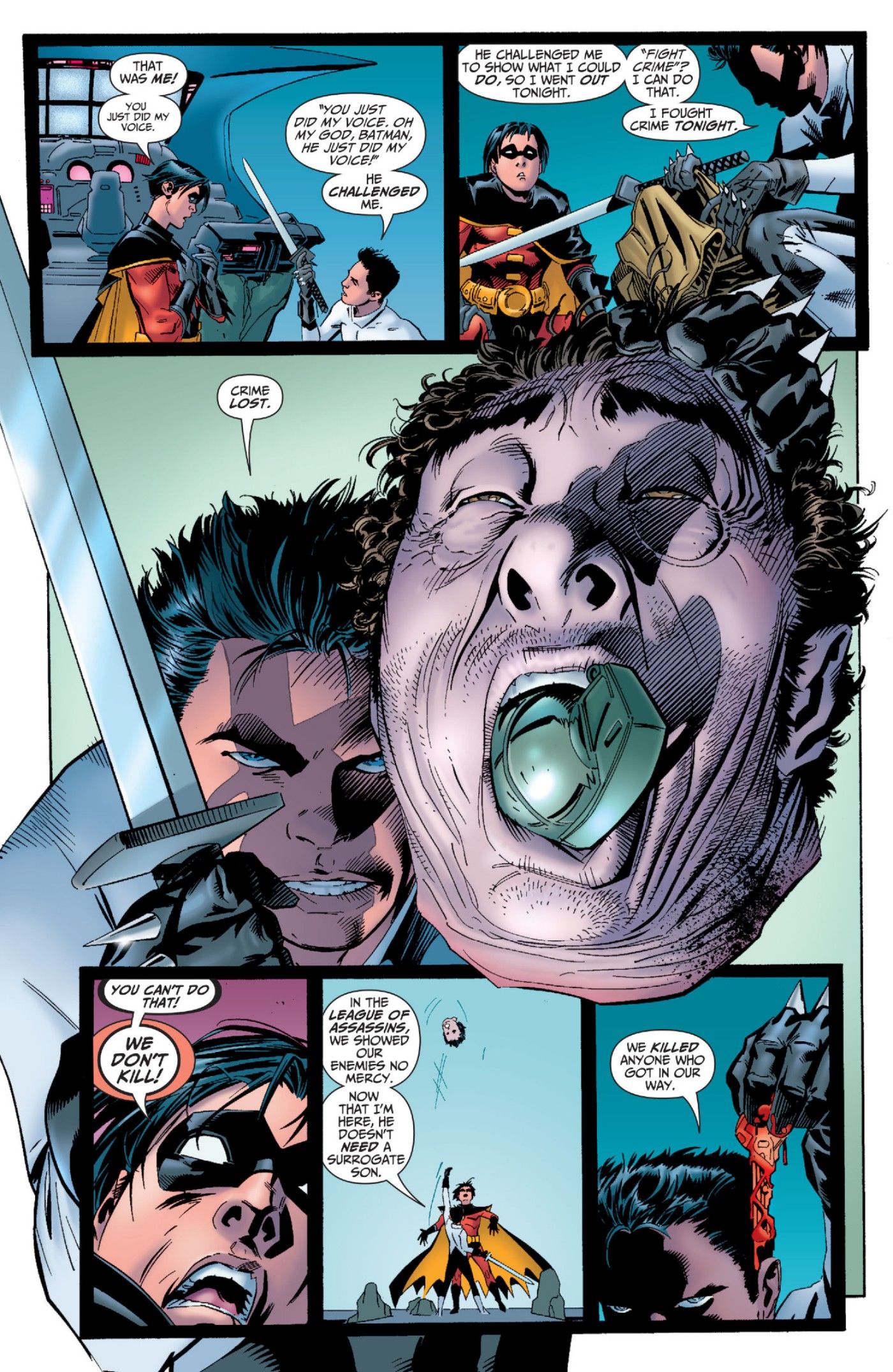 Batman and Son Damian Beheads the Spook