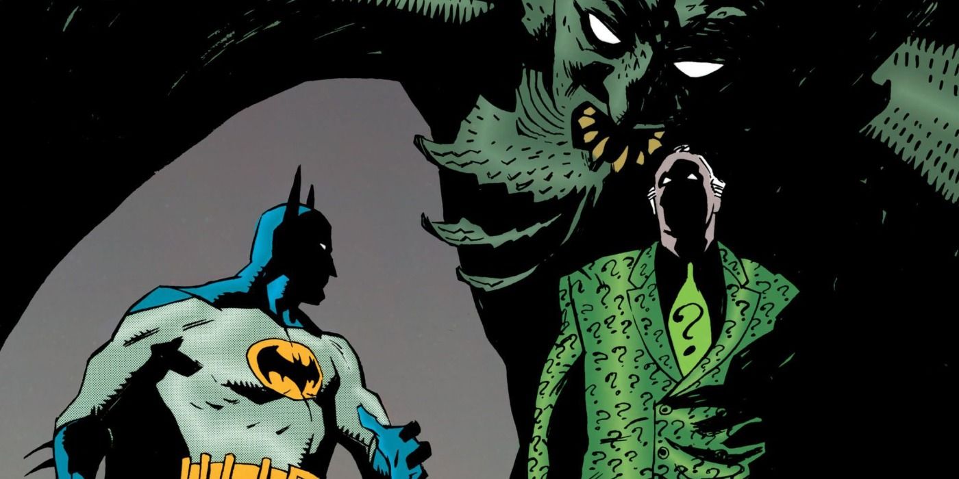 Batman confronts Riddler in DC Comics.