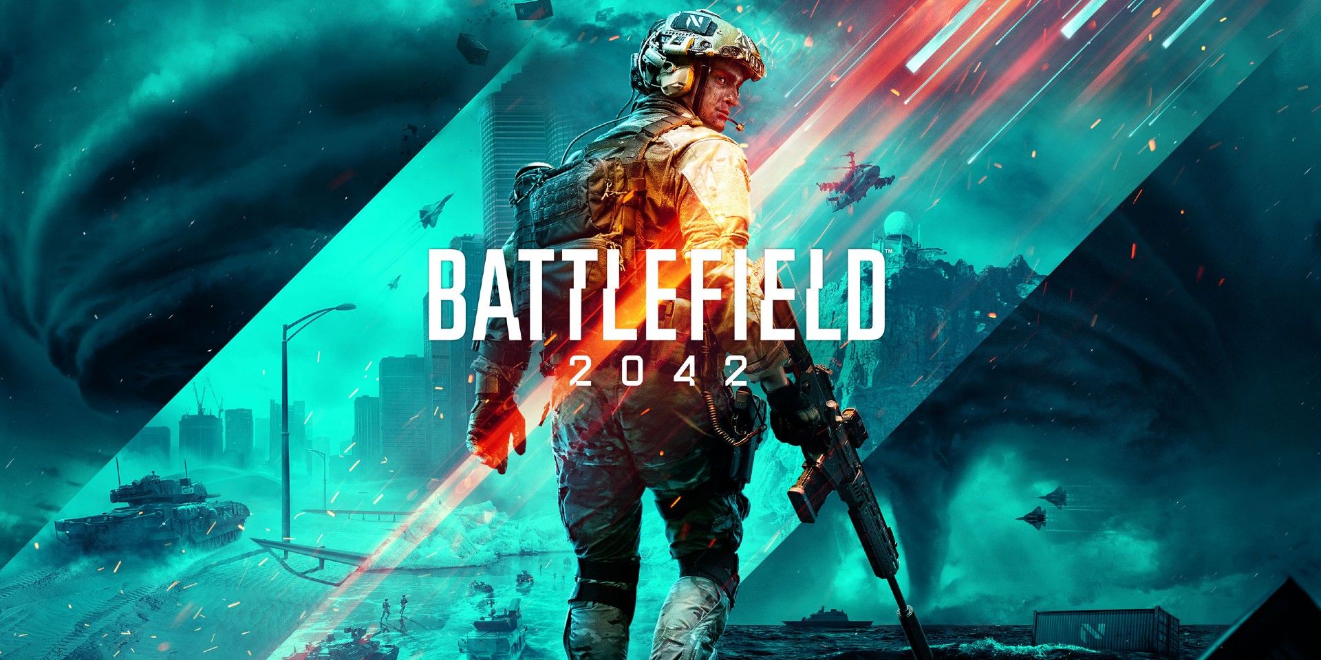 Battle Field 2042 key art man standing with back to camera