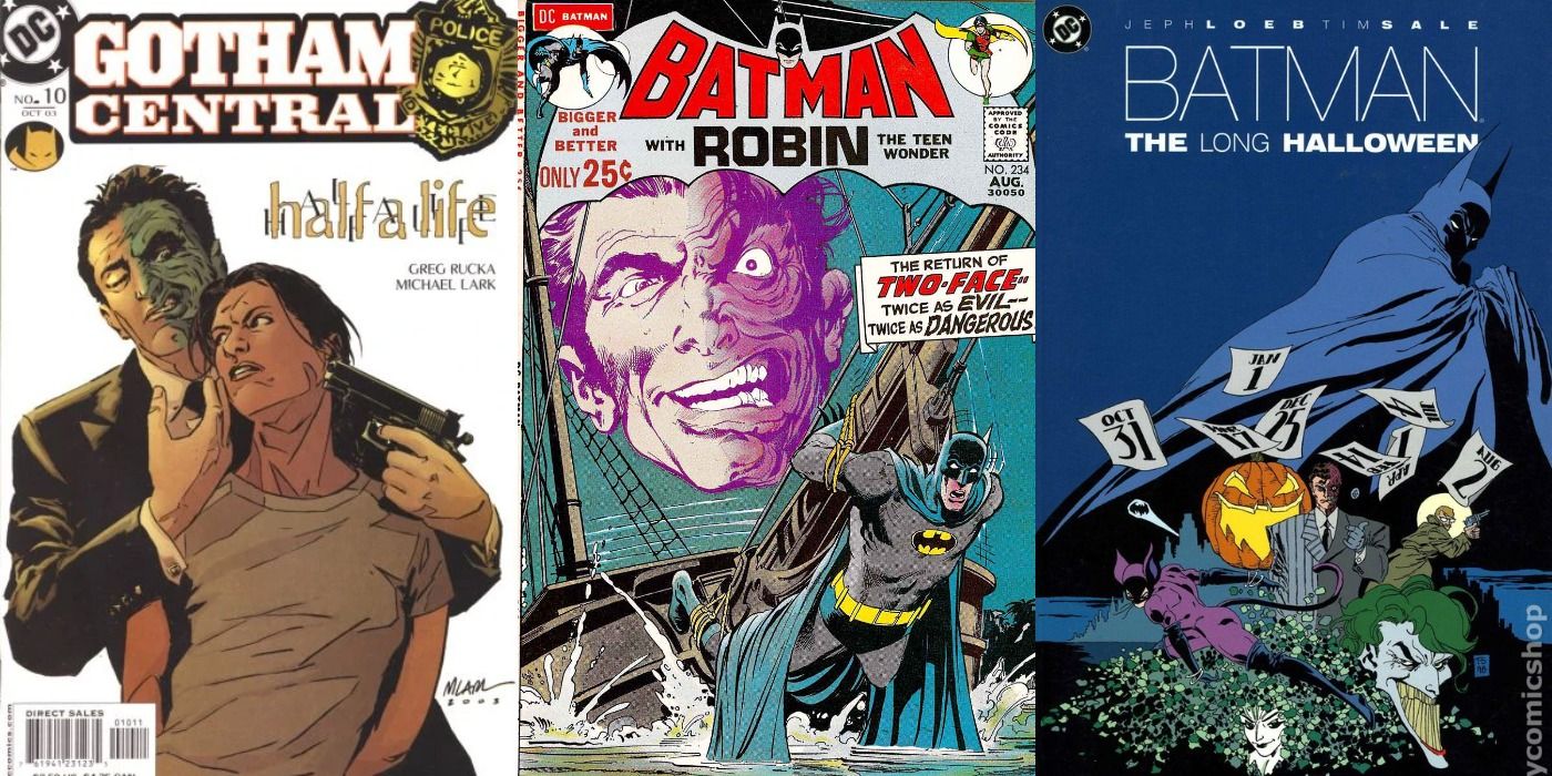 Split image of comic book covers of Gotham Central 10, Batman 248, and The Long Halloween 1.