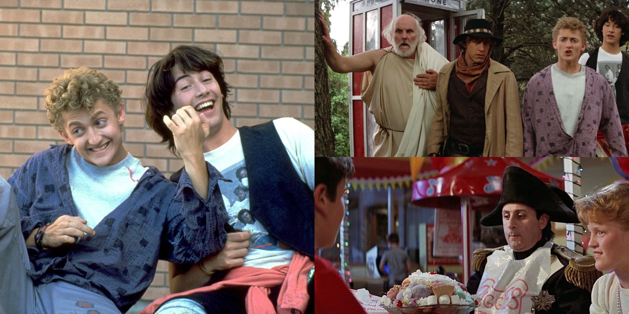 Triple Split Image Of Promo Photos From Bill And Ted’s Excellent Adventure