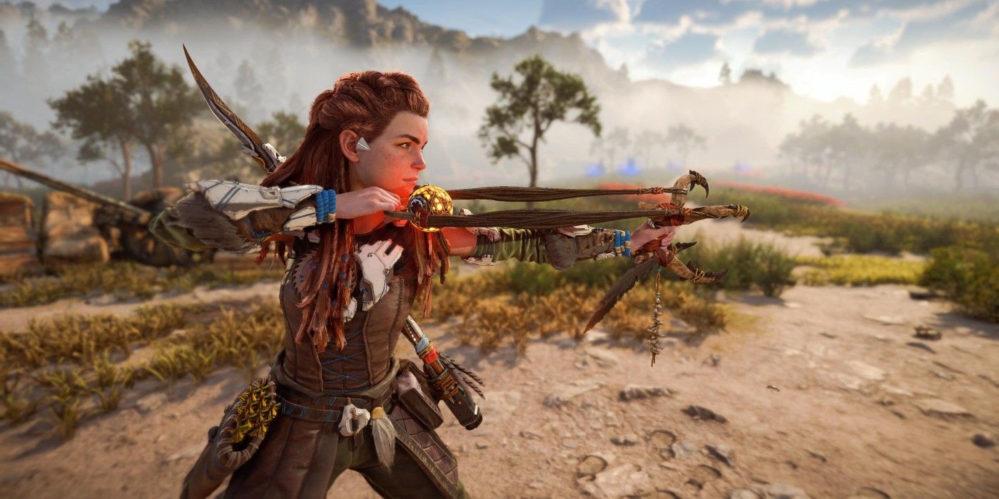 Aloy with a blastsling in Horizon Forbidden West