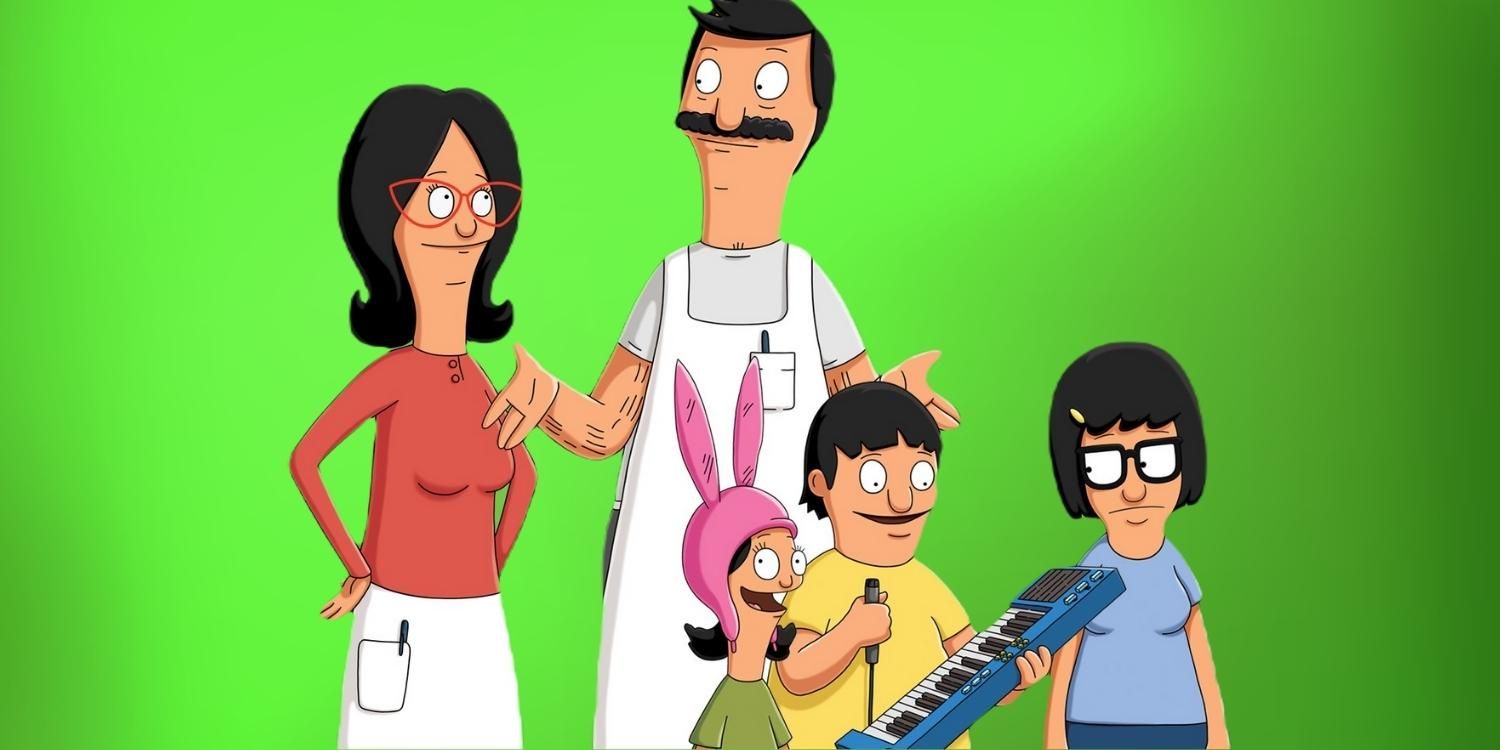 The Belcher family together in Bob's Burgers