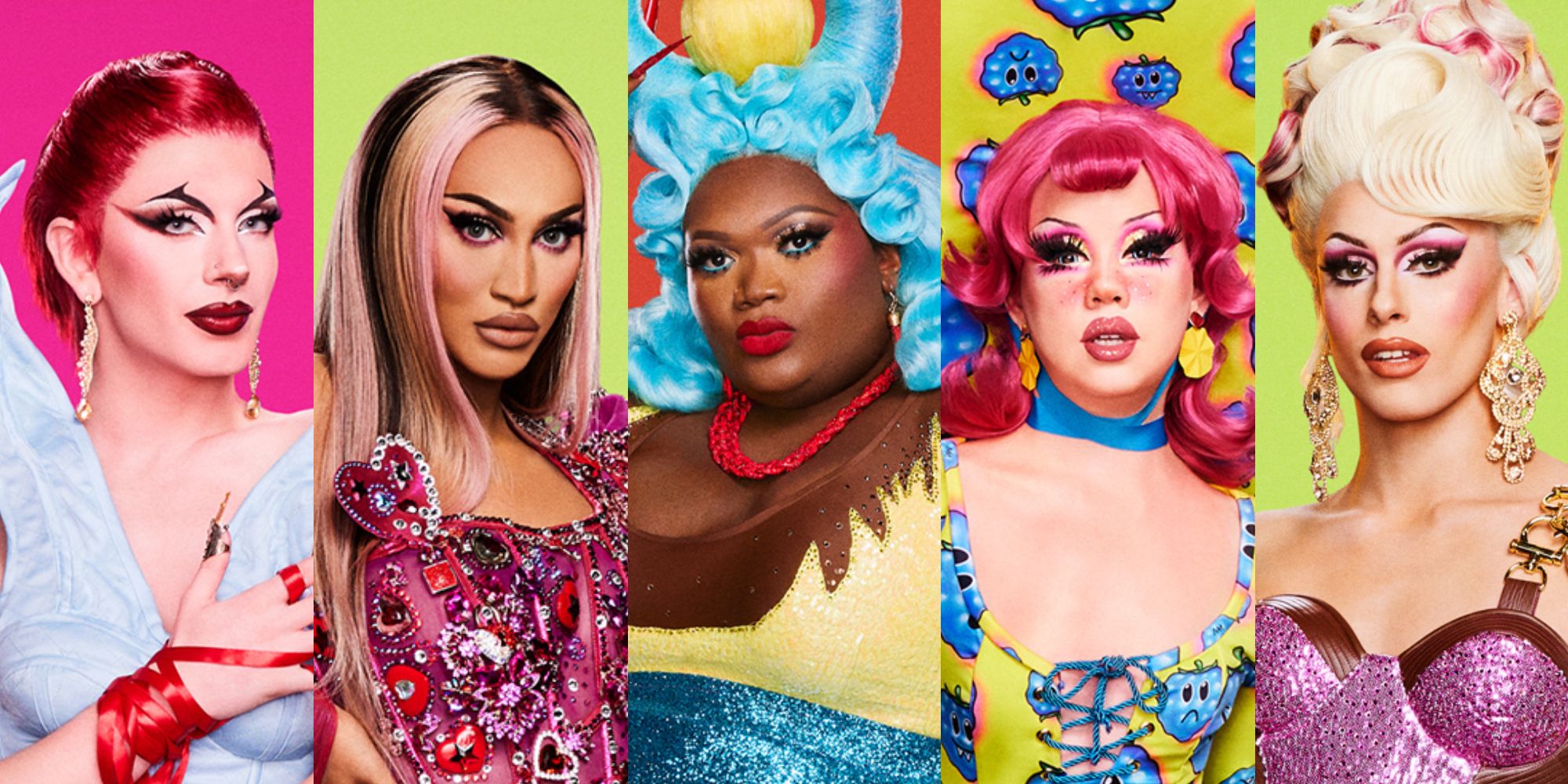 Bosco, Kerri Colby, Kornbread Jete, Willow Pillow, Jasmine Kennedie on RuPauls Drag Race season 14