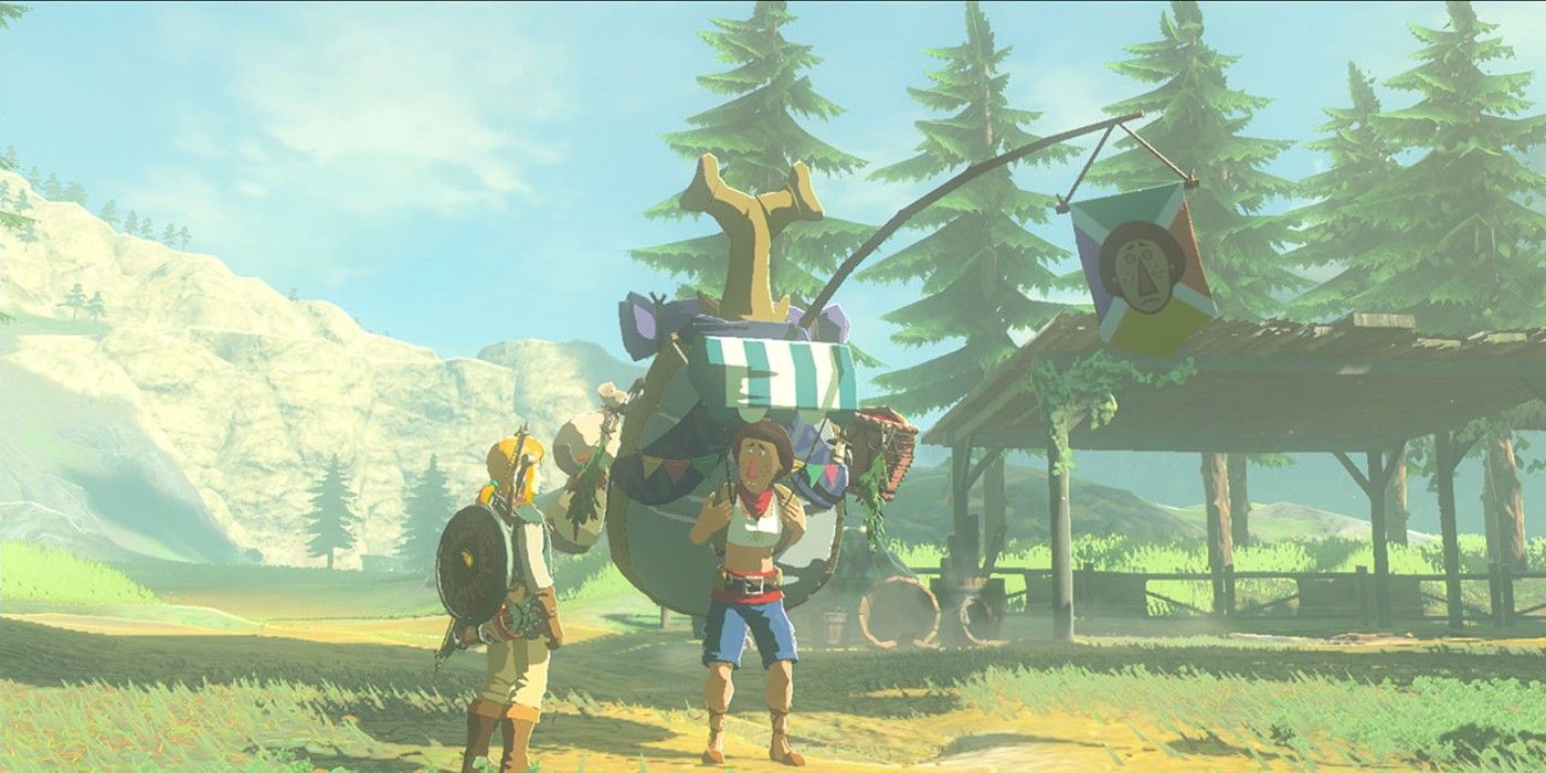 Breath of the Wild Link talking to Beedle