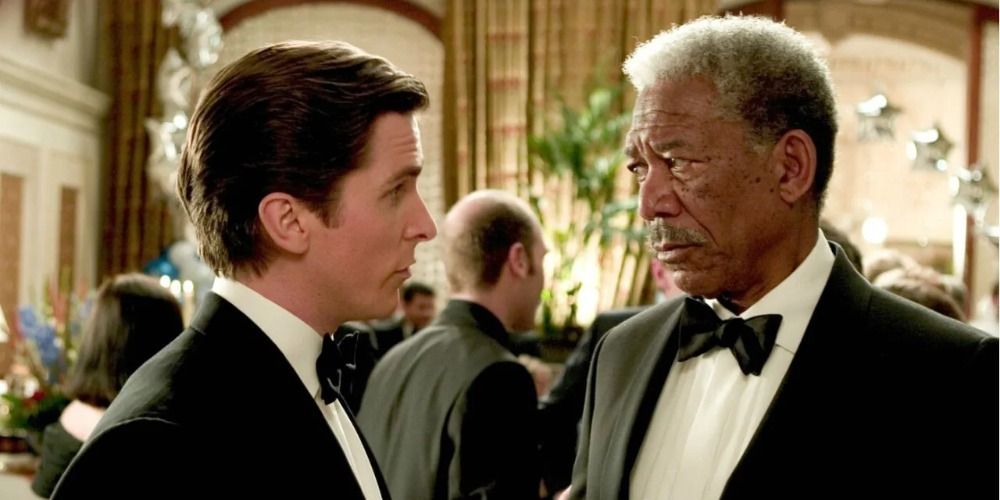Bruce Wayne and Lucius Fox in The Dark Knight
