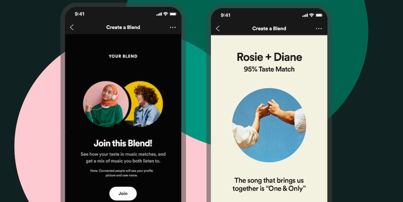 Promotional image for the new spotify blend feature.