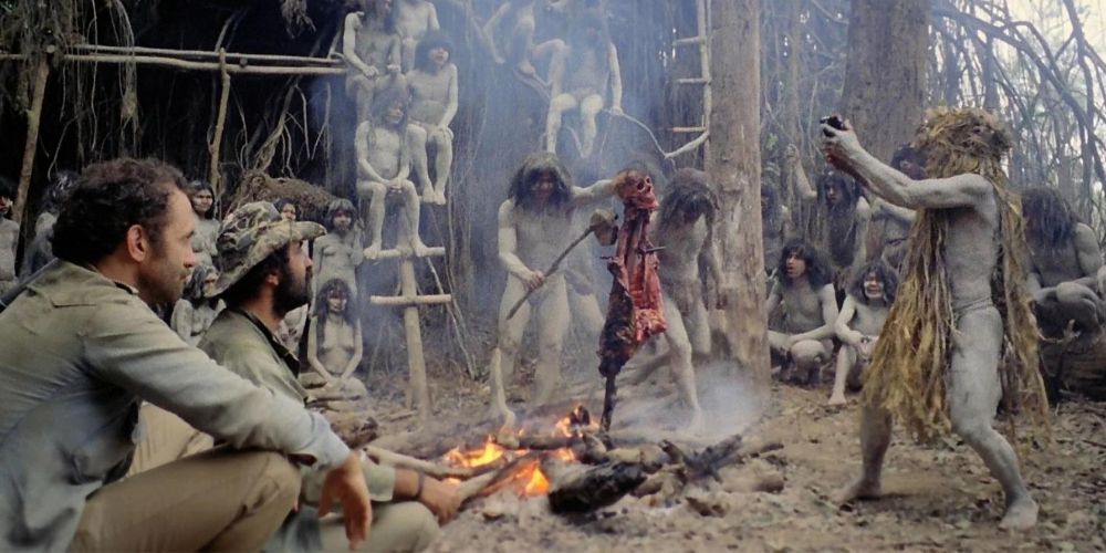 The documentary crew witness a ceremony of the &quot;cannibal&quot; tribe