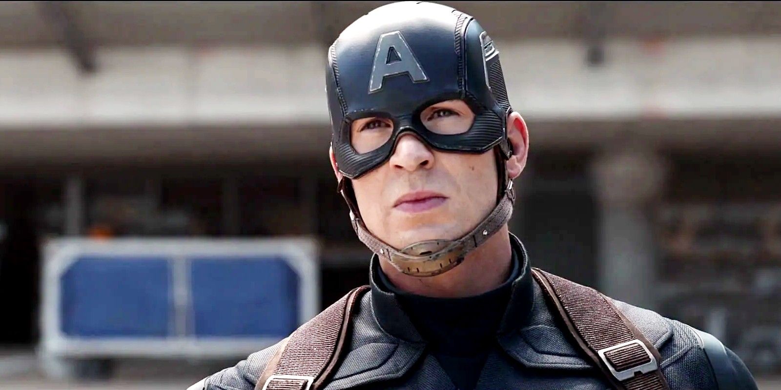 Captain America looking to the distance in Captain America: Civil War.