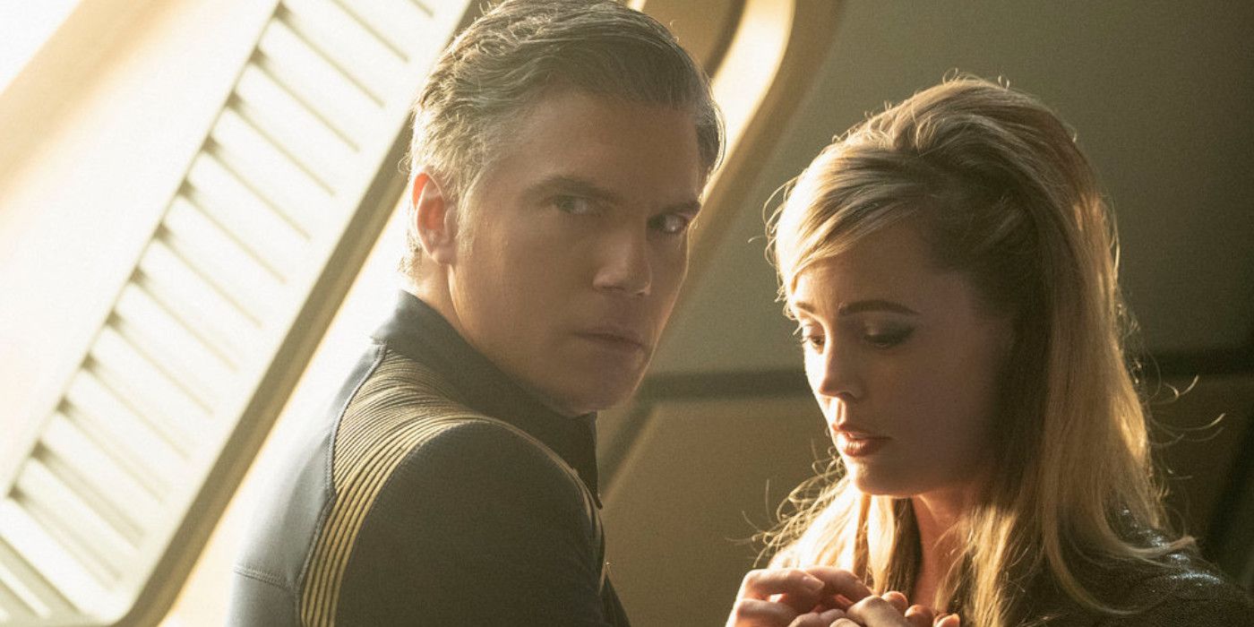 Captain Pike and Vina share a moment in Star Trek: Discovery
