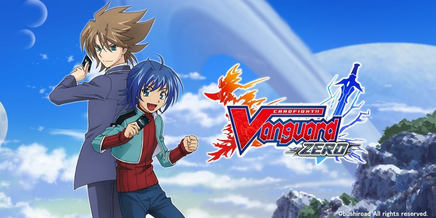 Two young boys on a banner for Cardfight!! Vanguard Zero