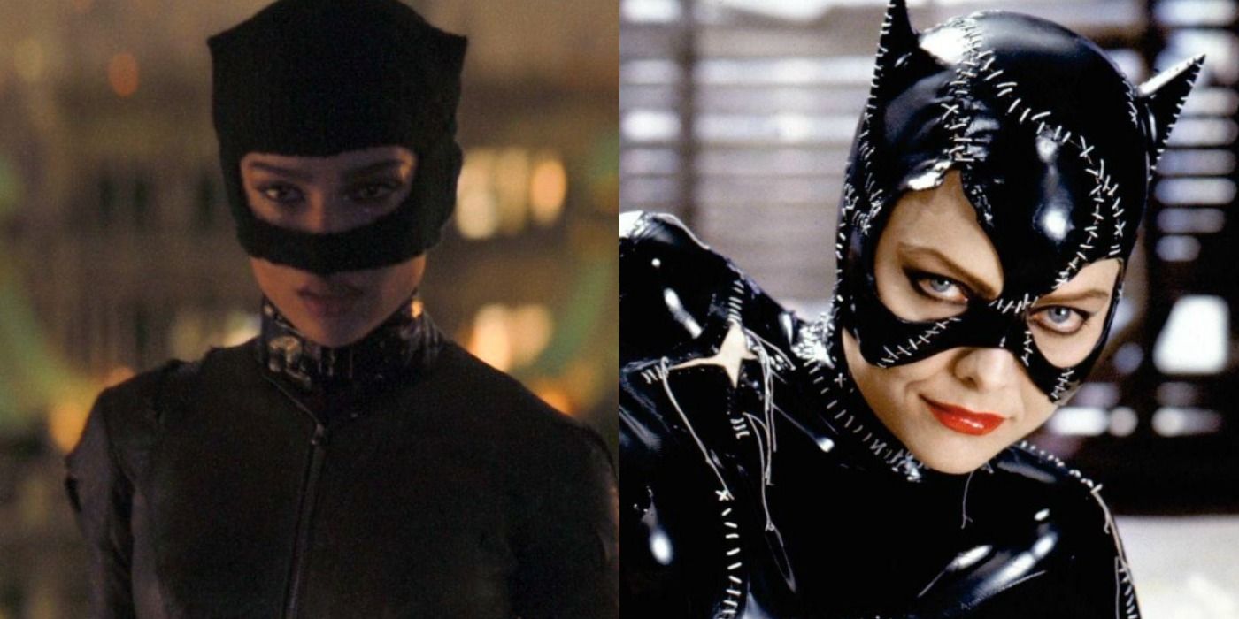Split image of Catwoman in The Batman and Batman Returns