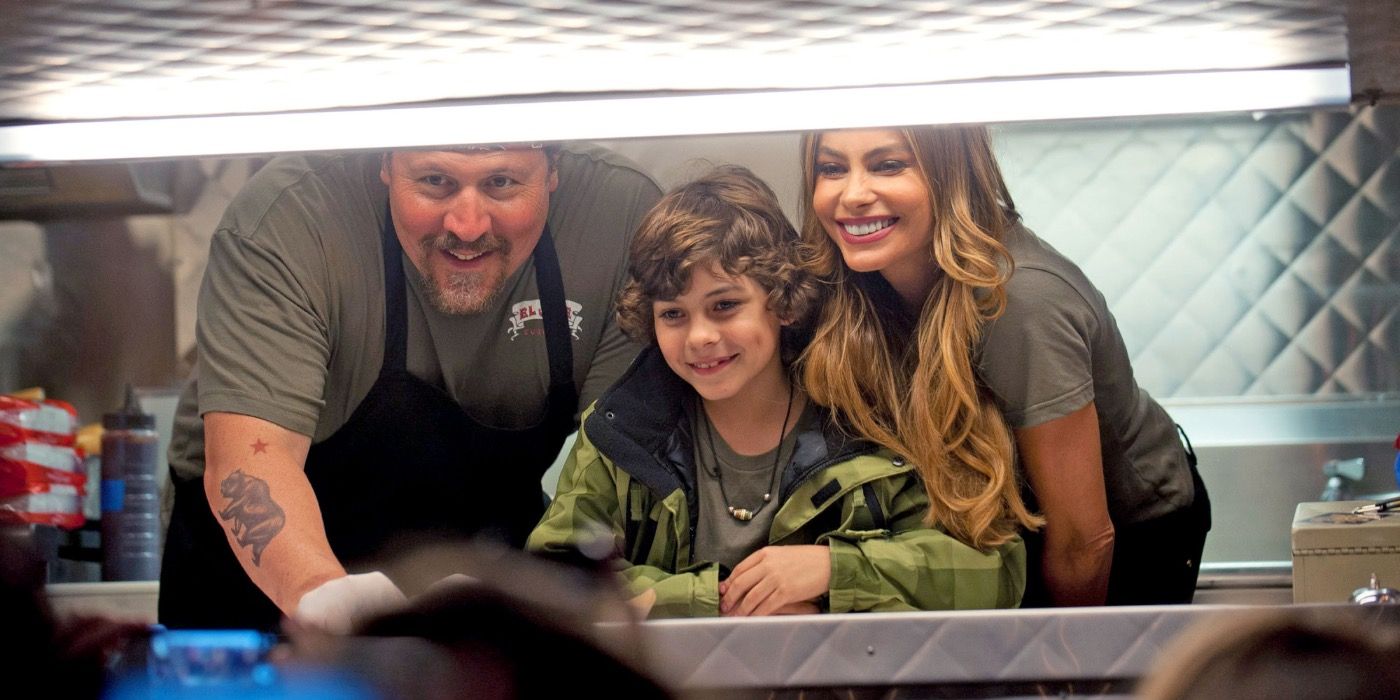 Jon Favreau and his family in his food truck in Chef