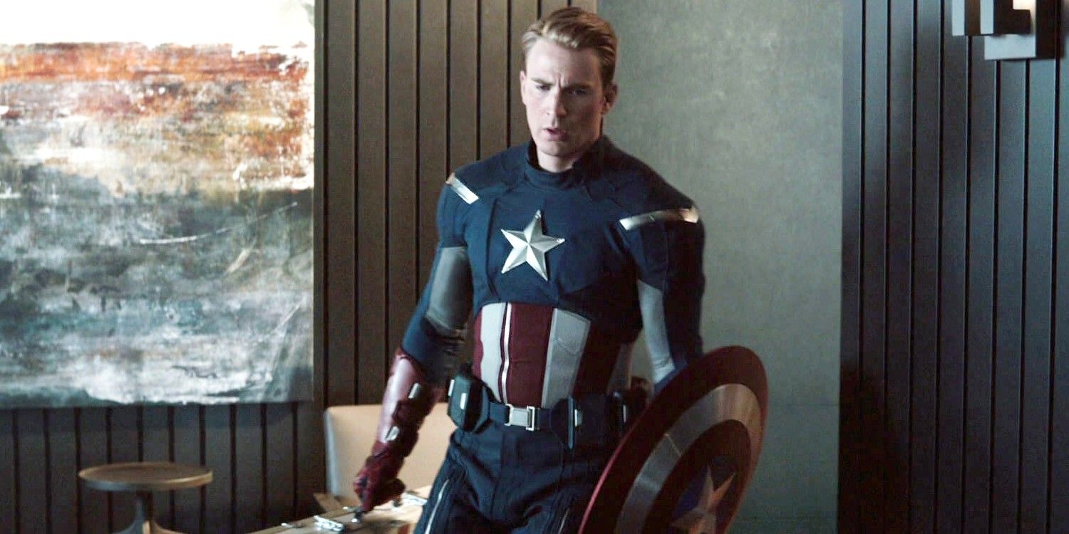 Chris Evans with Captain America Shield