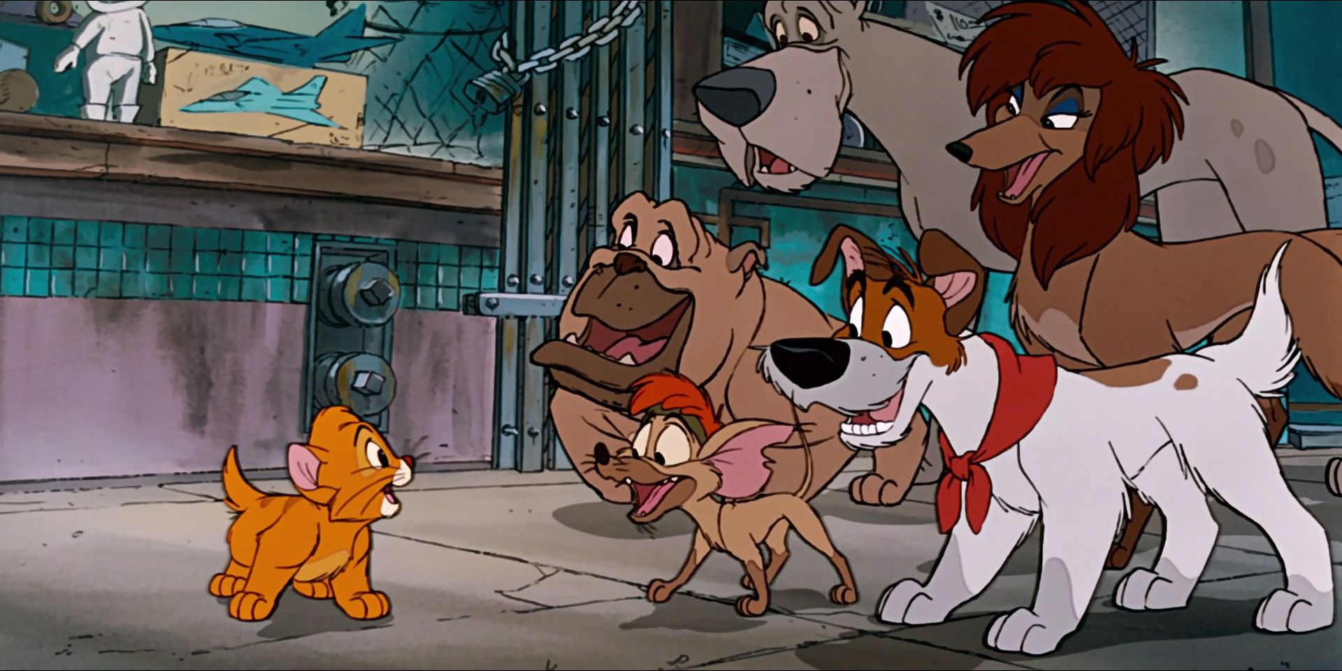 The cast of characters from Disney's Oliver and Company.