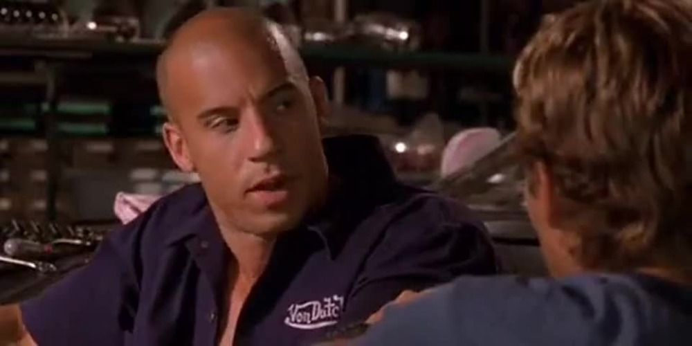 Dom warns Brian to not break Mia's heart in The Fast And The Furious (2001)