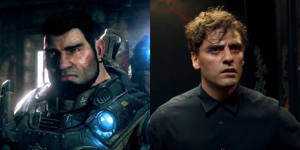 Dom in Gears of War and Oscar Isaac