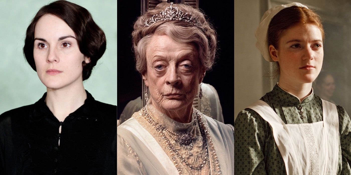 Mary, Violet and Gwen in a split image from Downton Abbey