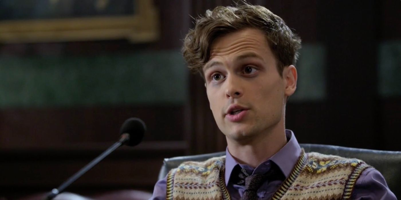 Dr Spencer Reid on the witness stand in Criminal Minds