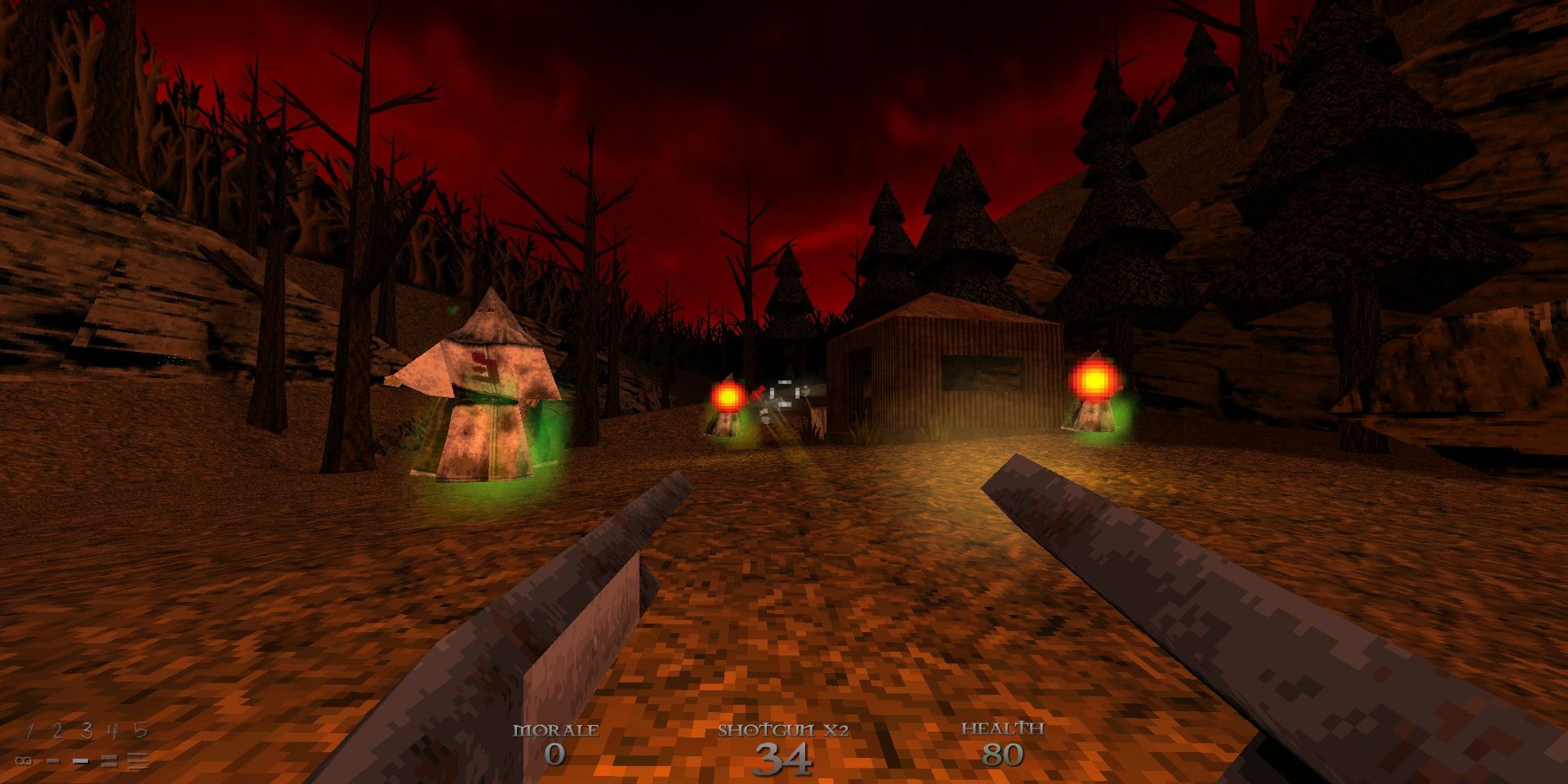 A screenshot of the 2018 retro-inspired FPS video game Dusk.