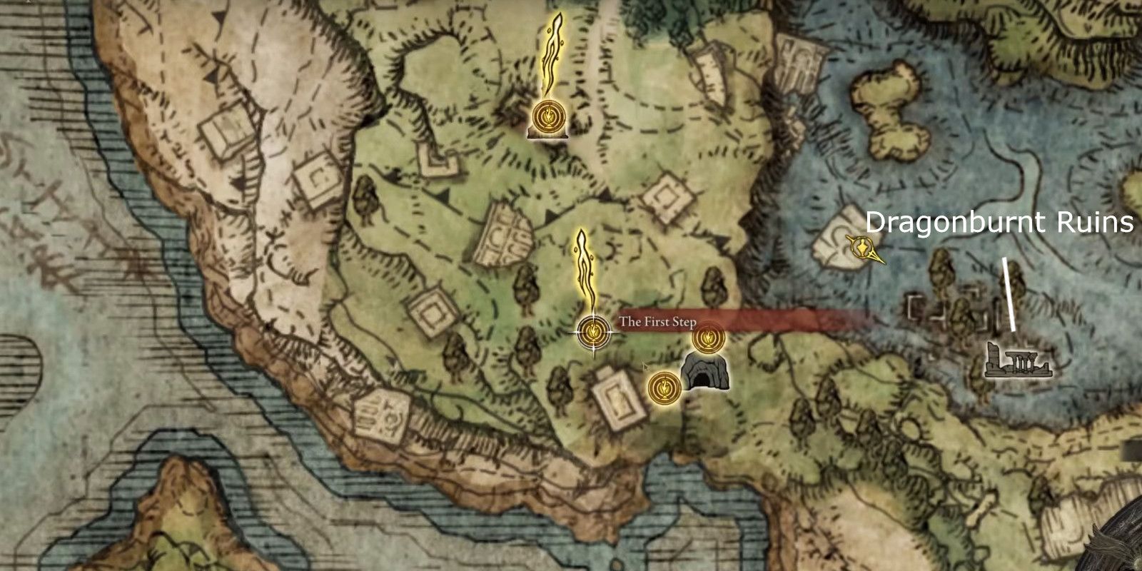 Elden Ring Dragonburnt Ruins Location Map