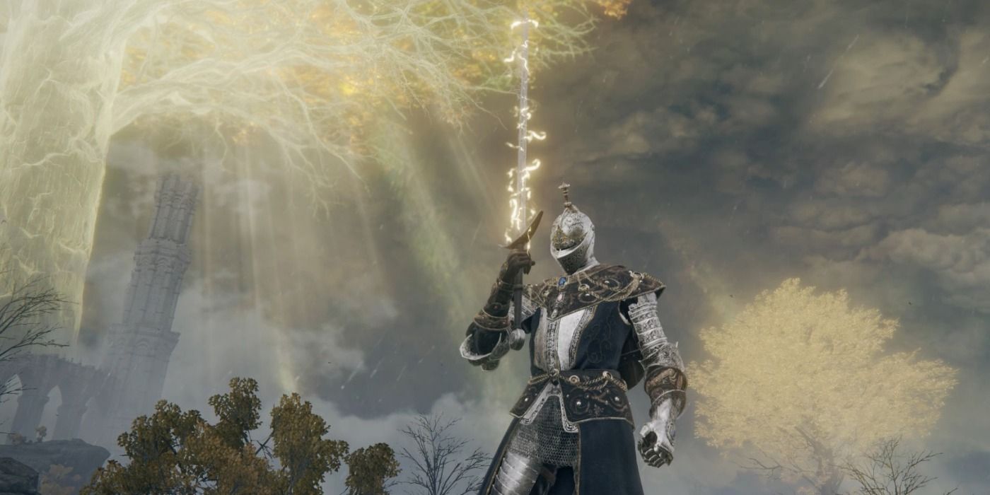 Elder Ring Knight Holding Up Sword