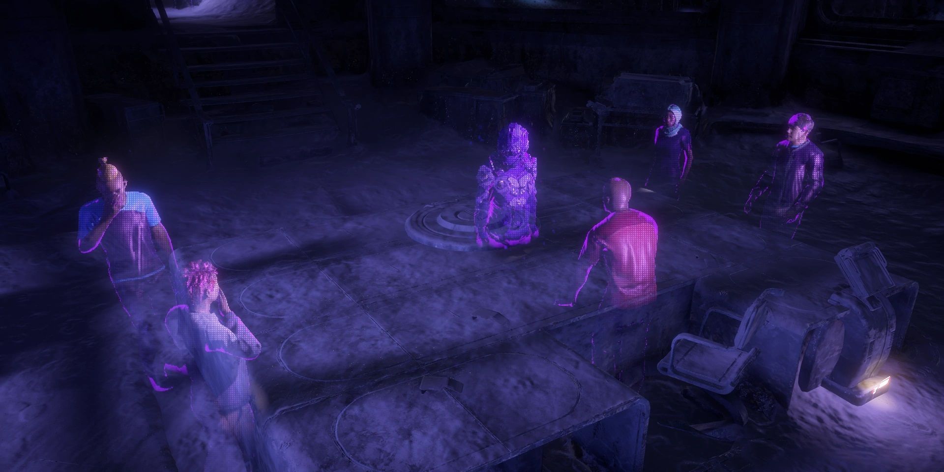Hologram of Elisabet Sobeck announcing her departure