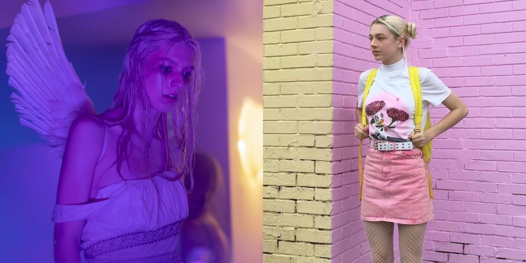 Split image showing Jules' outfits in Euphoria