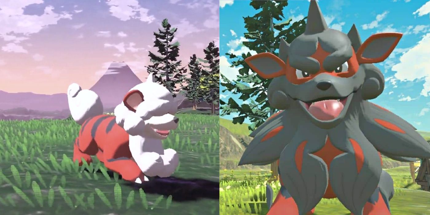 Images de Hisuian Growlithe et Hisuian Arcanine dans Pokémon Legends: Arceus
