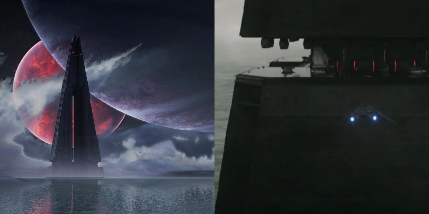 Split image of Fortress Inquisitorius in Fallen Order and in the Obi-Wan trailer