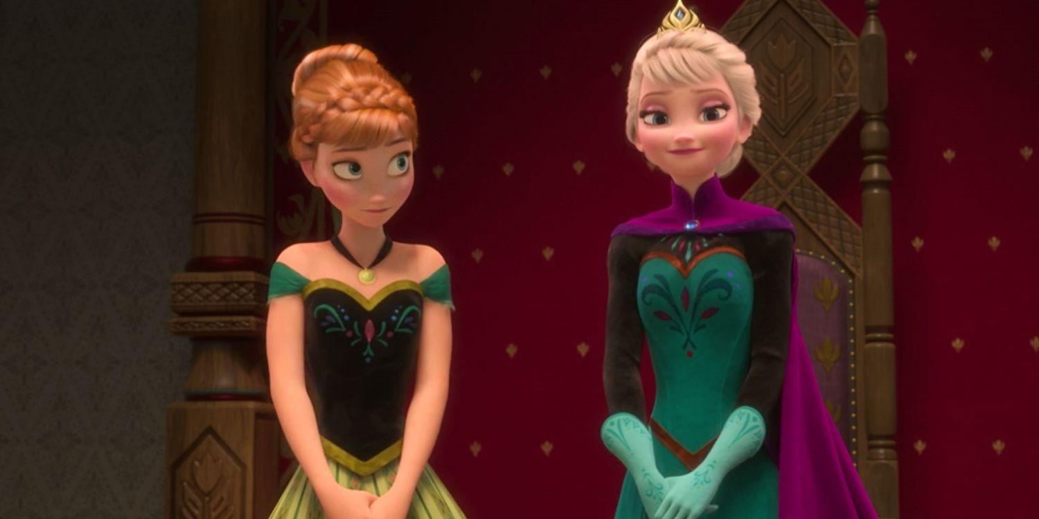 Frozen Anna Next To Elsa Coronation Ball