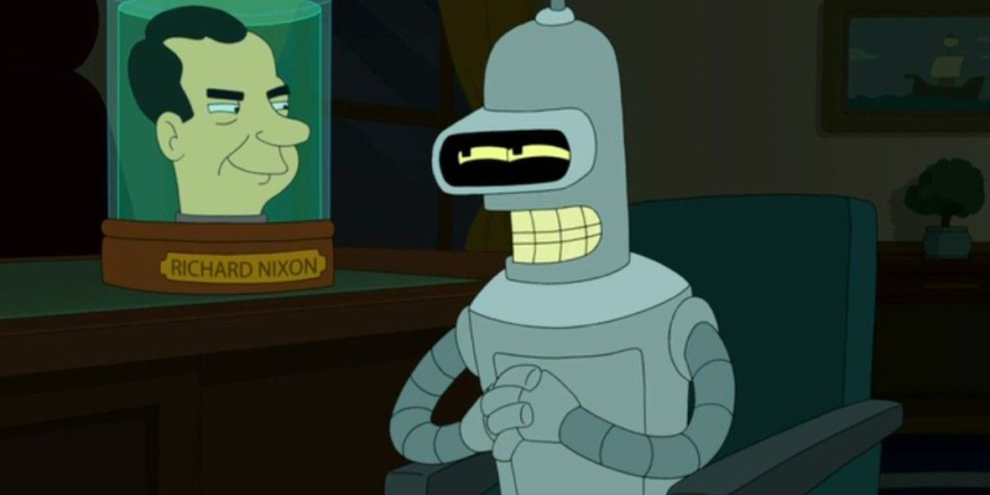 Bender e Nixon em Futurama