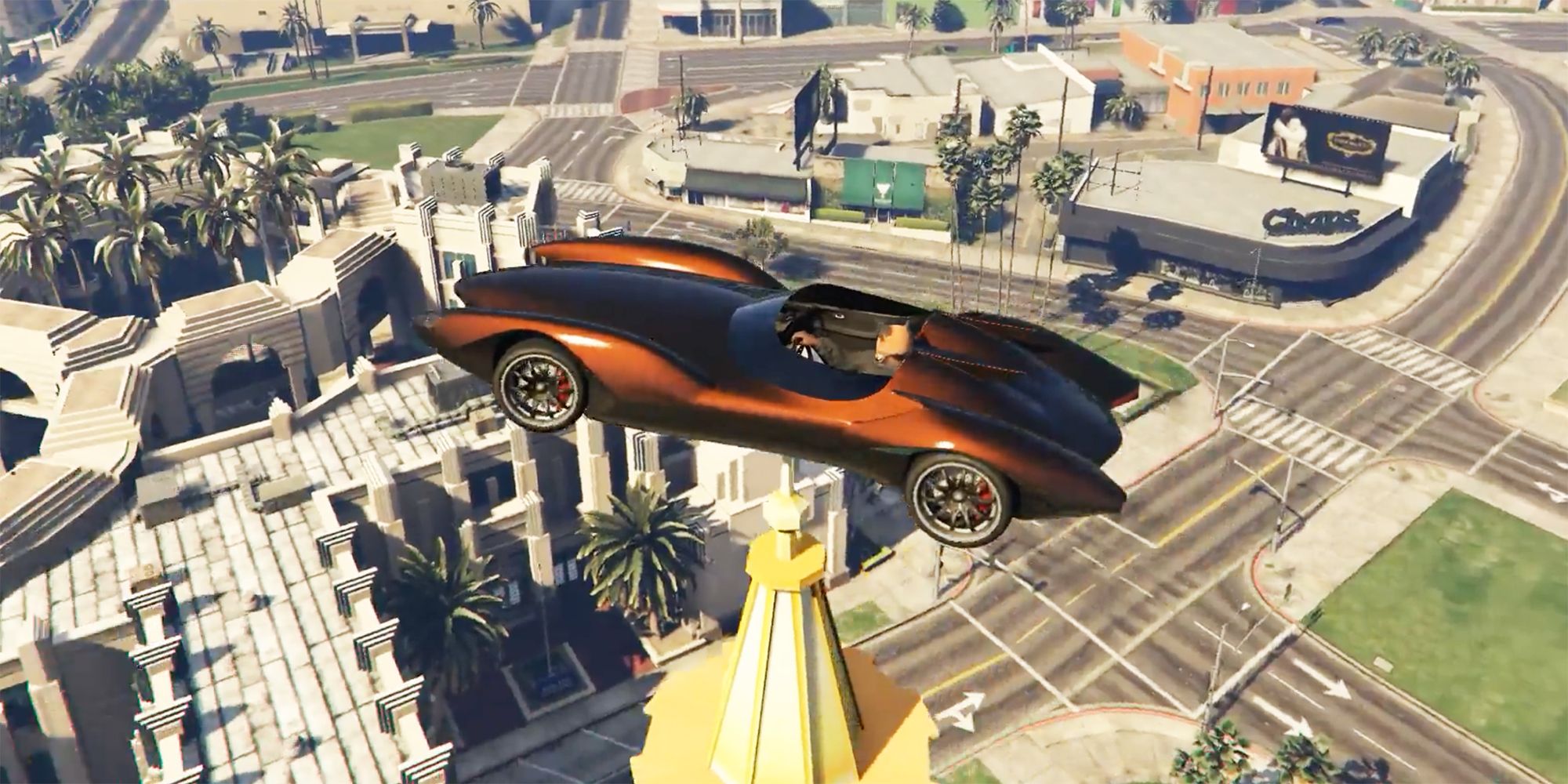 GTA Online Land Car On Small Tower