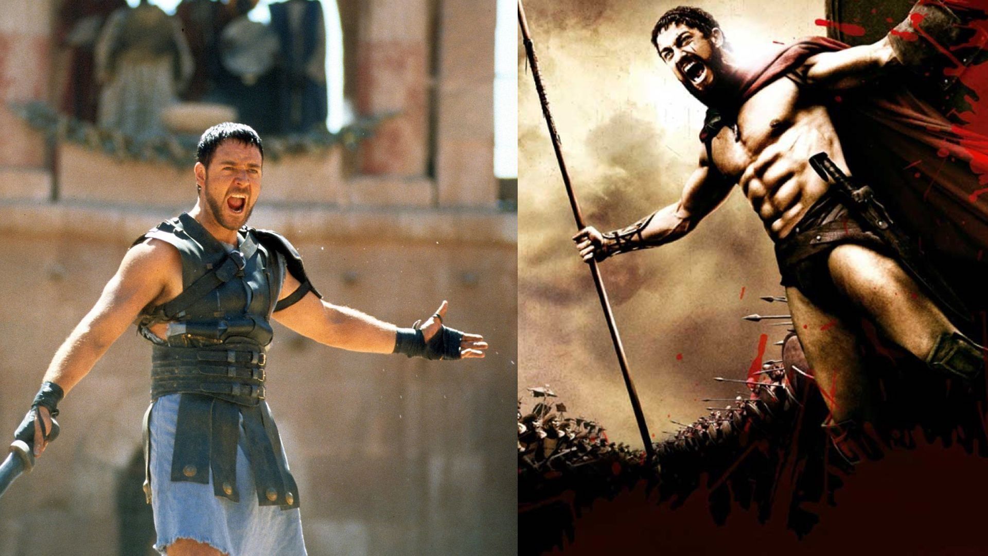 Gladiator and 300 poster collage