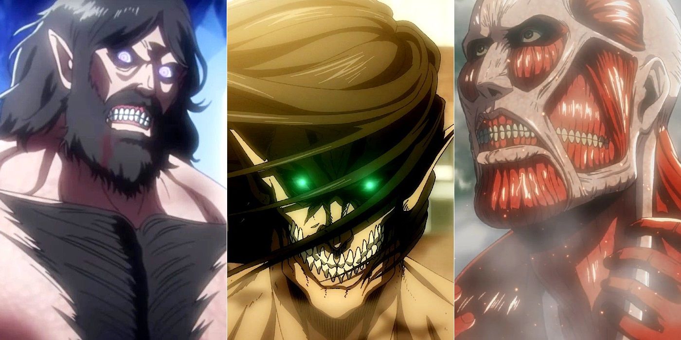 Eren Yeager como Titã vs. Outros Titãs em Attack on Titan