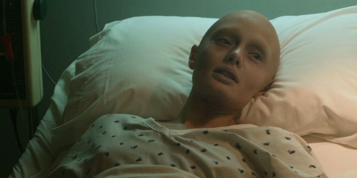 Cancer-stricken Meredith Quill on her deathbed in Guardian's of The Galaxy.