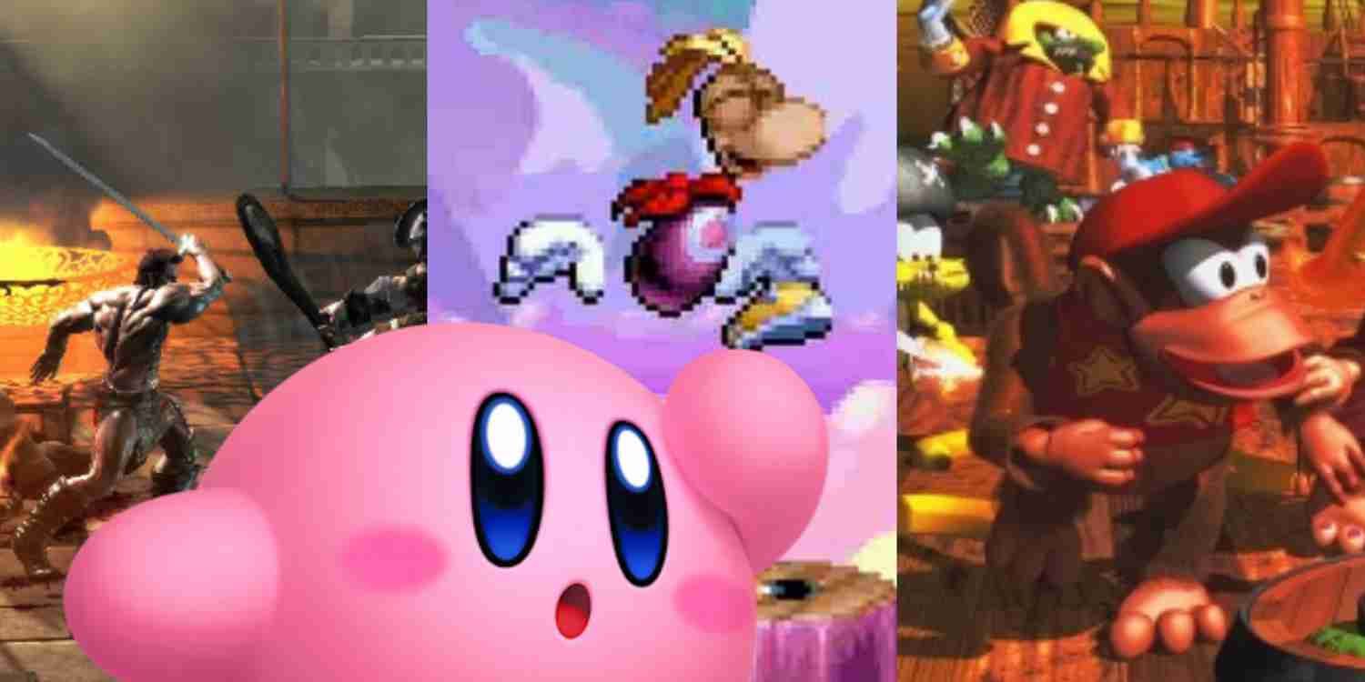 Kirby appears in this header for the games that need to go 3D.