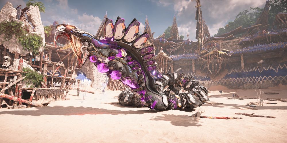 Slitherfang attacks Aloy in Horizon Forbidden West