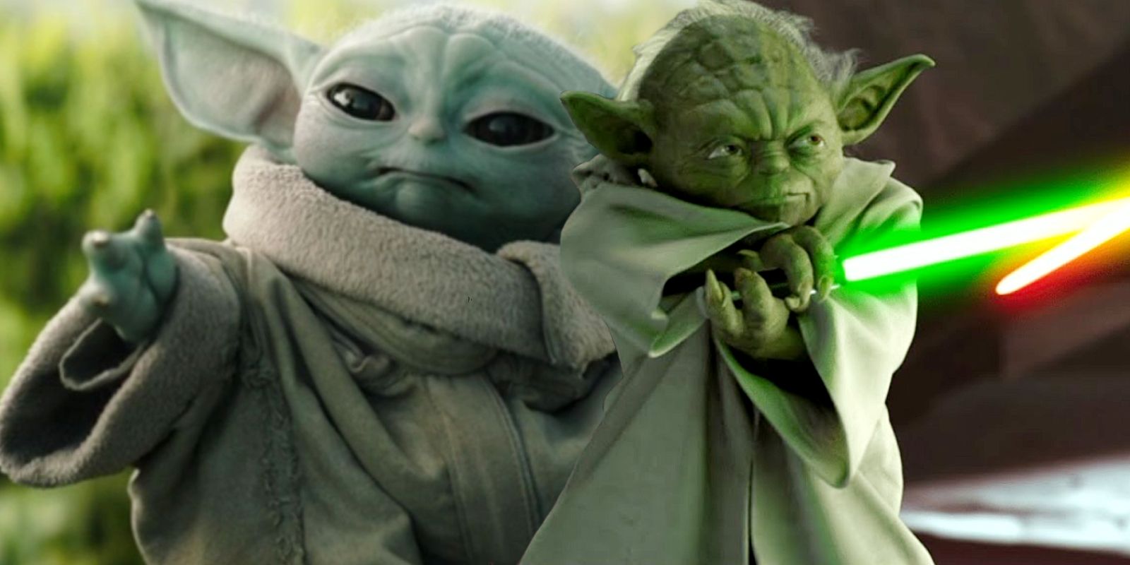 Why does yoda have blue saber in this picture??