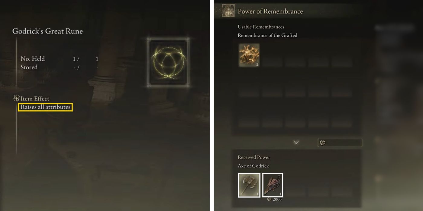 Elden Ring How to Use Godrick's Great Rune & Remembrance of the Grafted