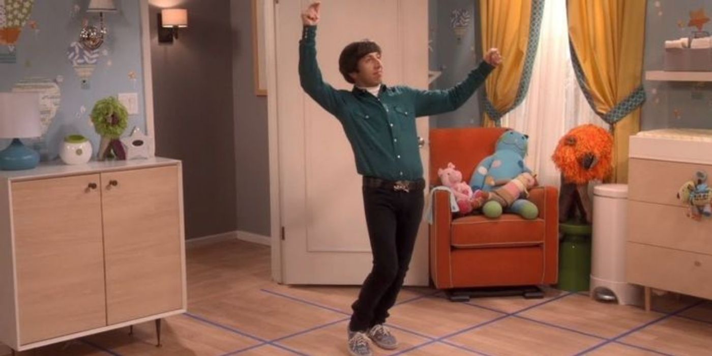 Howard dancing in his kids' room on TBBT