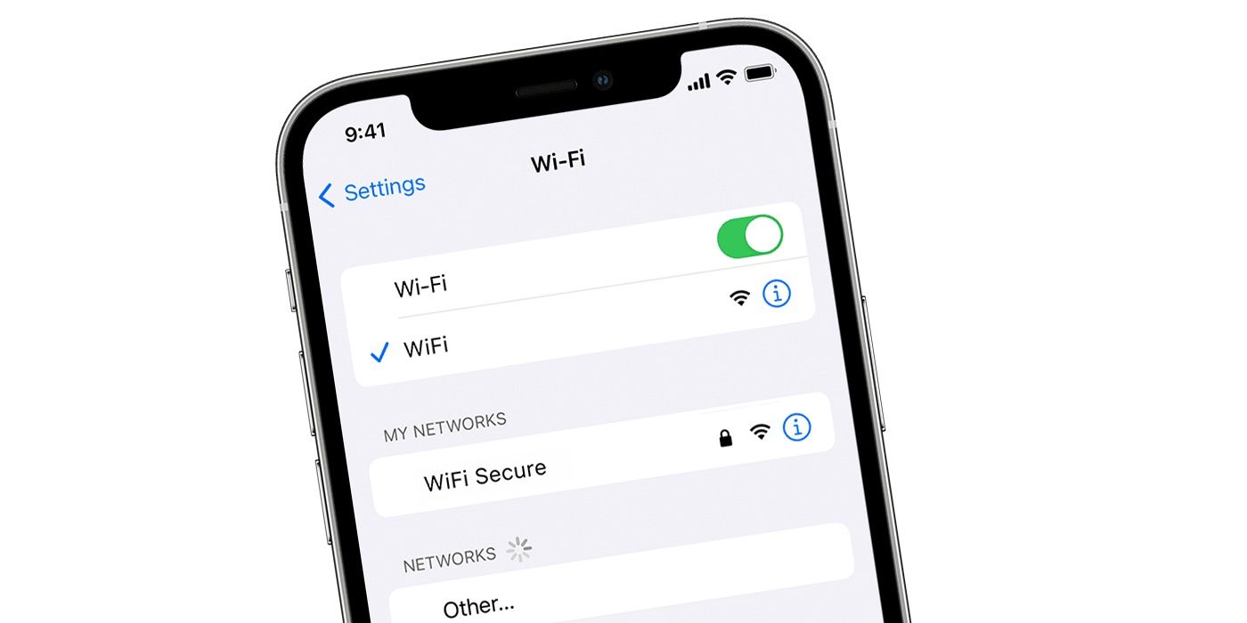 Configurações de Wi-Fi do iPhone com Wi-fi ligado