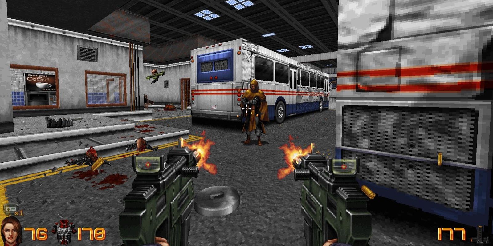A screenshot of the 2019 FPS video game Ion Fury.