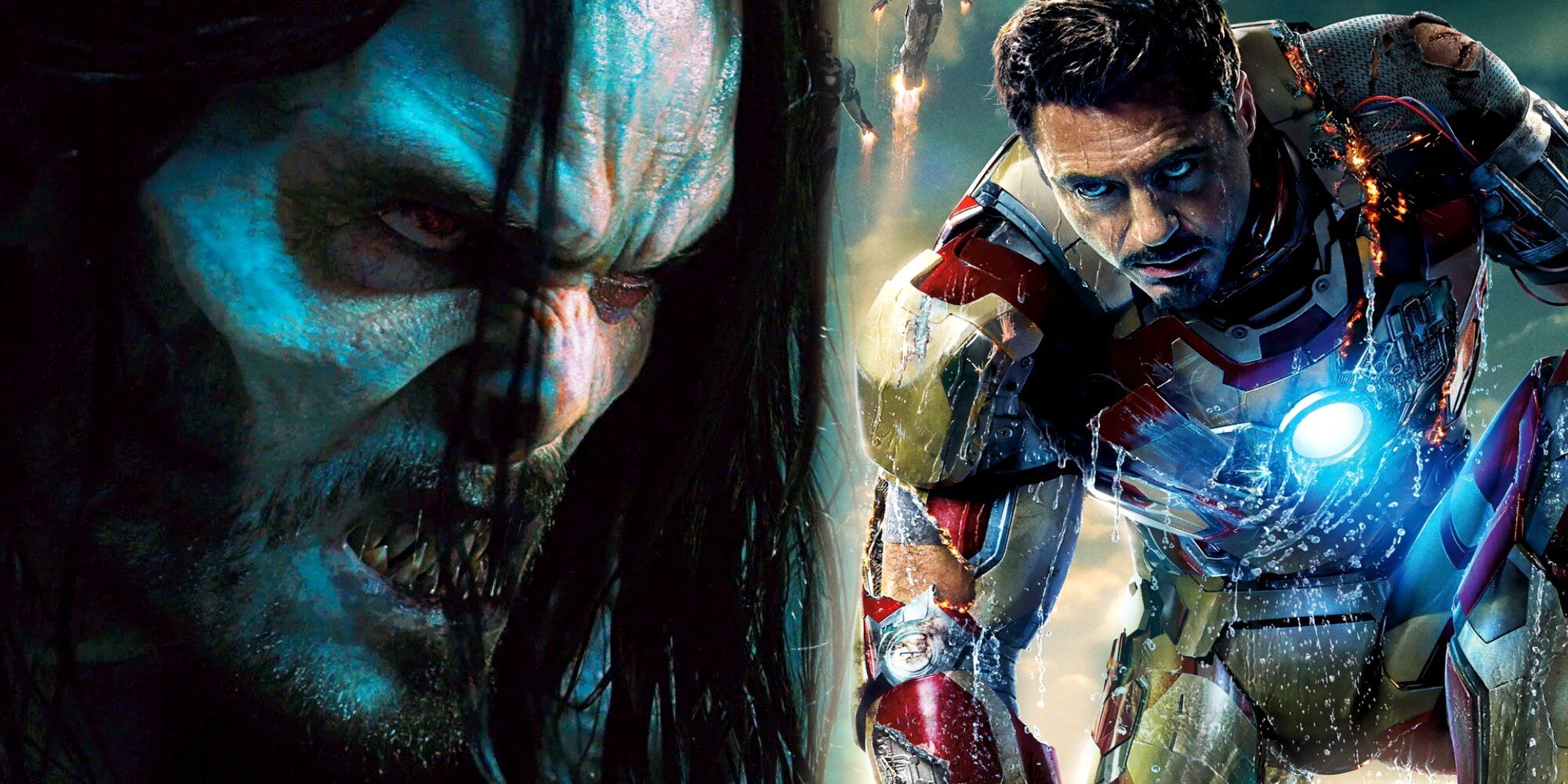 Jared Leto as Morbius Meets Robert Downey Jr. as Iron Man