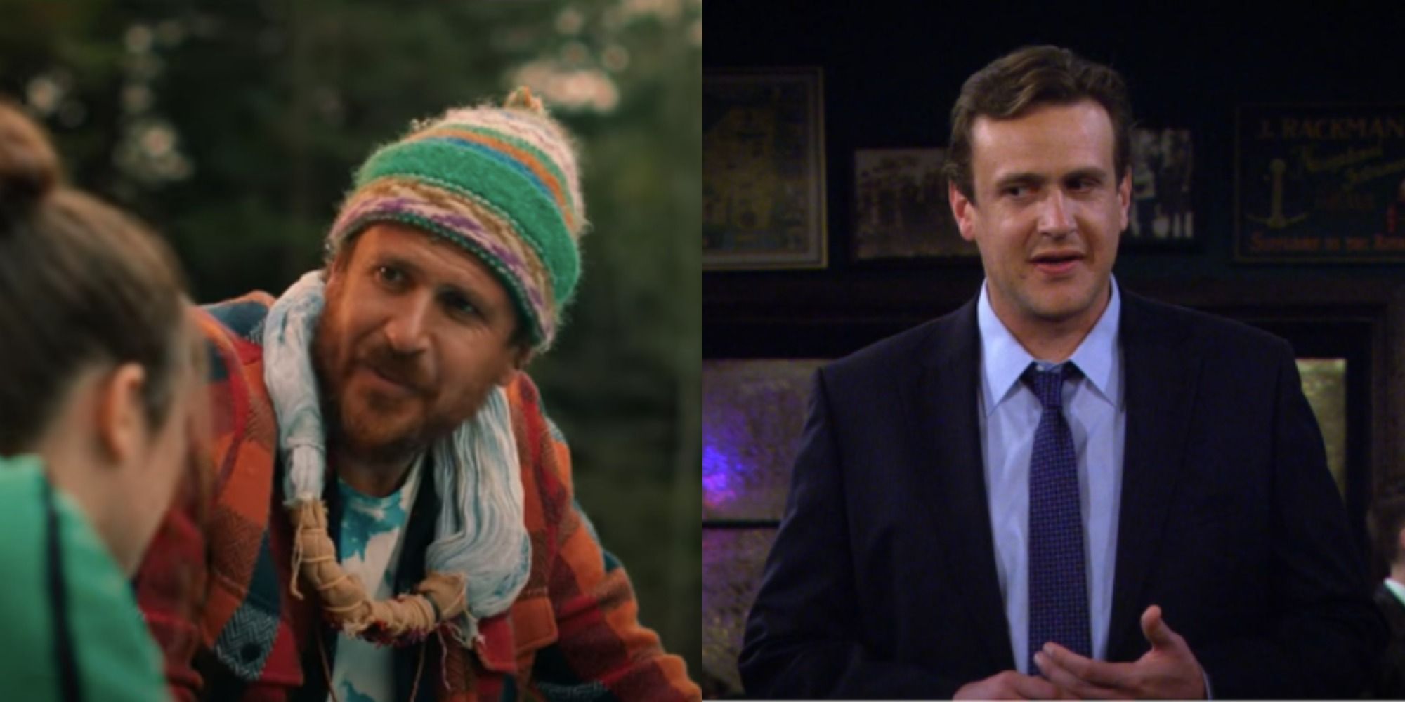 Split image showing Jason Segel in The Sky is Everywhere and HIMYM