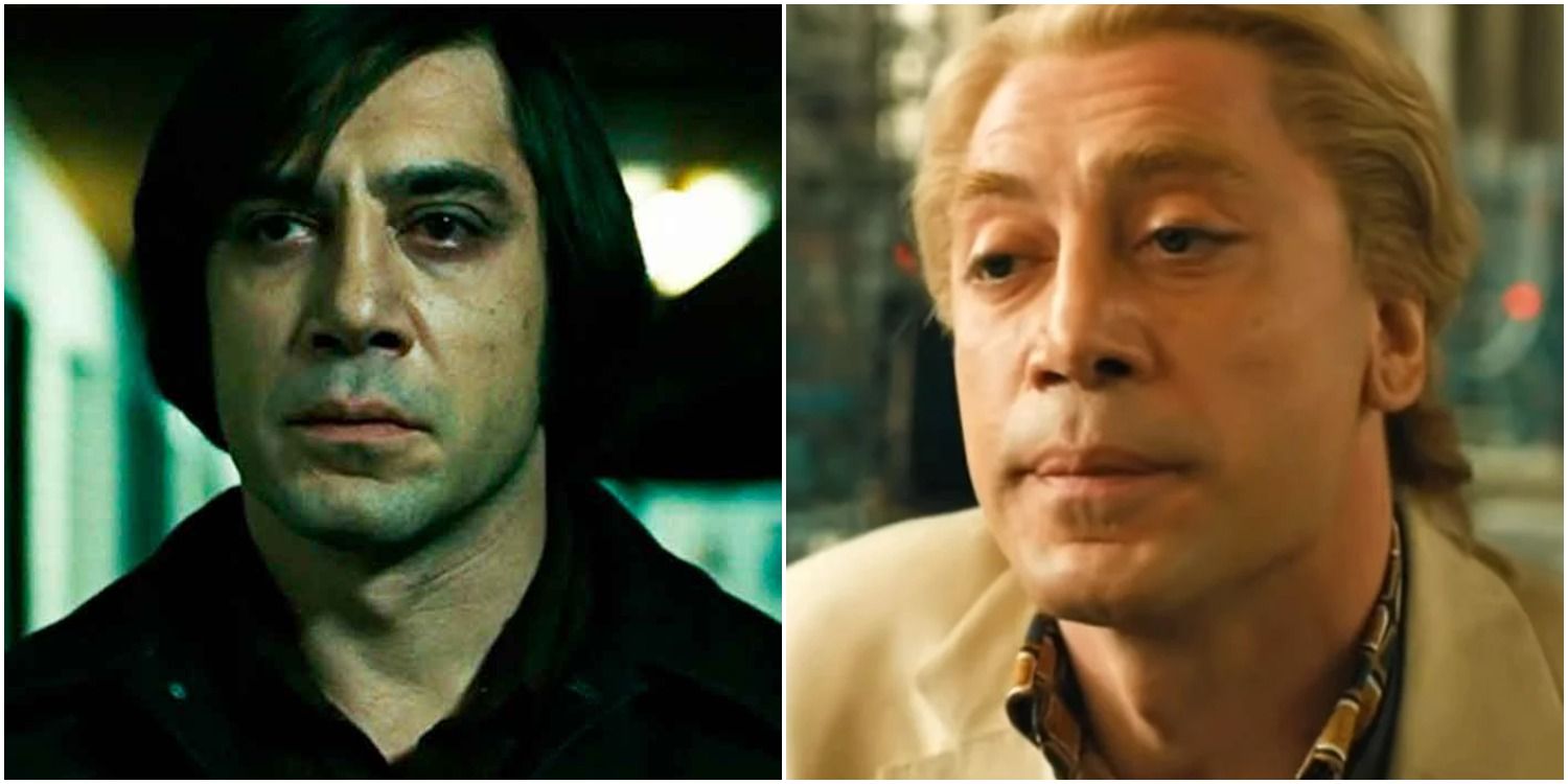Javier Bardem as Silva in Skyfall and Chigurh in No Country For Old Men