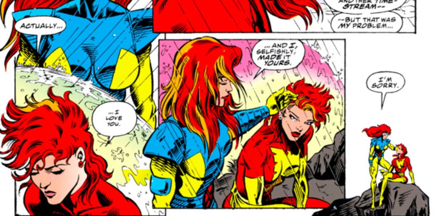 Jean Grey and Rachel Summers reconcile in Marvel Comics.